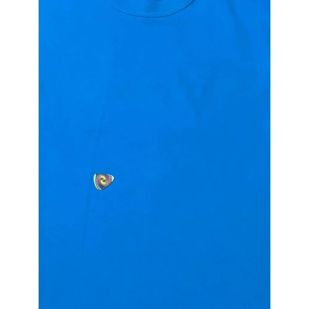 Trader Joes T-shirt L torquoise blue grocery store employee crew market